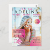 投票ホームカミングクイーンピンクマガジンスタイルHOCO ポストカード (正面/裏面)