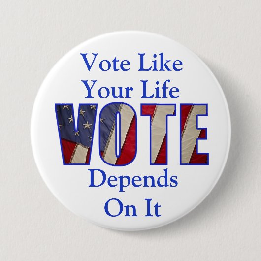 投票ボタン 缶バッジ (正面)