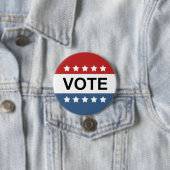 投票ボタン – 赤と青のクラシック 缶バッジ (インサイチュ)