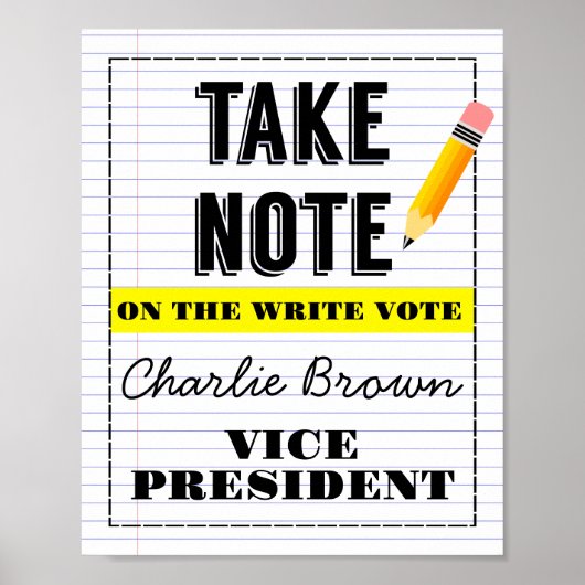 投票ポスタースクール教室Take Note vote ポスター (正面)