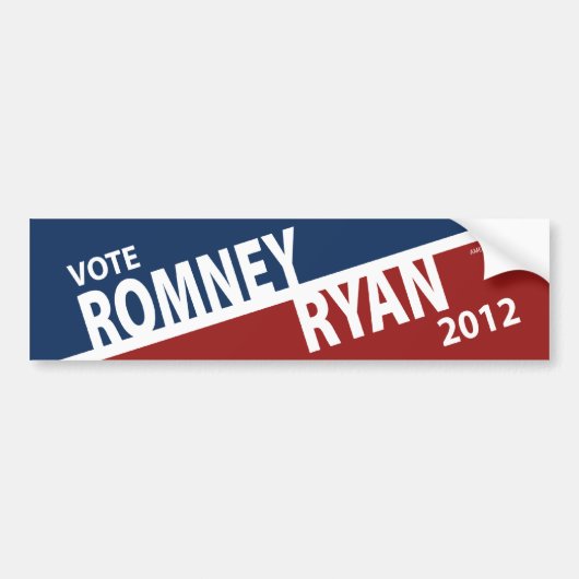 投票ミット・ロムニーポールライアン2012のバンパーステッカー バンパーステッカー (正面)