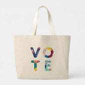 投票モダンの花の色数々のの政治 ラージトートバッグ (裏面)