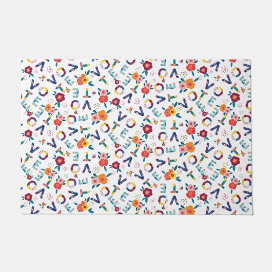 投票モダンフローラお洒落のホームデコール ドアマット (正面)