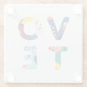 投票モダンフローラ数々のン色コースター ガラスコースター (裏面)