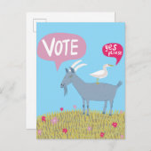 投票ヤギ投票2024選挙かわいいアメリカ ポストカード (正面/裏面)