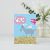 投票ヤギ投票2024選挙かわいいアメリカ ポストカード (スタンド正面)