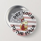 投票ユーモアの投票ボタンにA$$を取得 缶バッジ (正面&裏面)