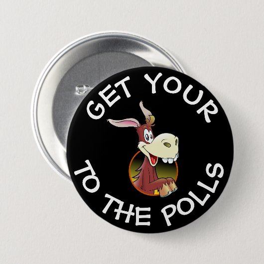 投票ユーモアの投票ボタンにA$$を取得 缶バッジ (正面&裏面)