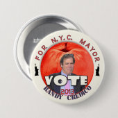 投票ランディCredico NYCの市長2013年 缶バッジ (正面&裏面)