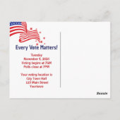 投票リマインダービルボードと稲妻 ポストカード (裏面)