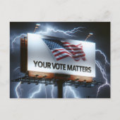 投票リマインダービルボードと稲妻 ポストカード (正面)