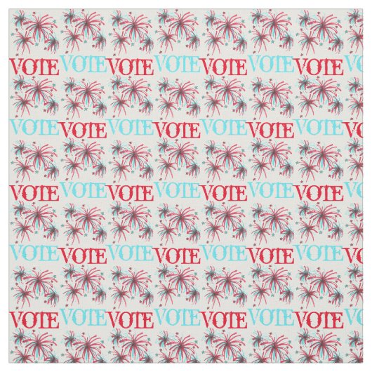 投票レッドブルー米国の愛国的な選挙日花火 ファブリック (見本)