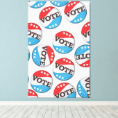 投票レトロバッジ キャンバスプリント (インサイチュ (ウッドフロア))