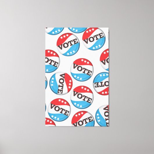 投票レトロバッジ キャンバスプリント (正面)