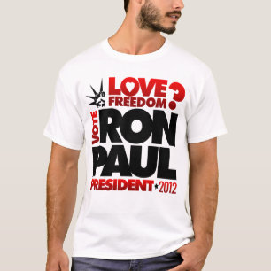 投票ロン・ポールの大統領2012愛の自由か。 Tシャツ