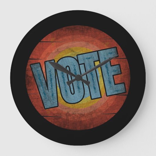 投票ヴィンテージ ラージ壁時計 (正面)