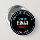 投票中そのフライバイデン氏ハリス2020大 缶バッジ (正面&裏面)