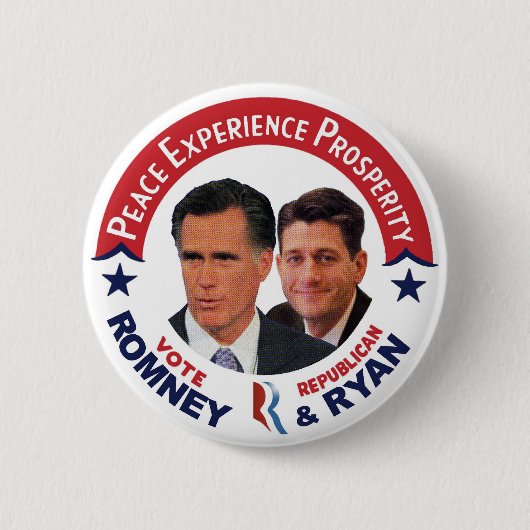 投票共和党のRomney及びライアン 缶バッジ (正面)