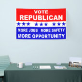 投票共和党員より多くの仕事、安全および機会 横断幕 (トレードショー)