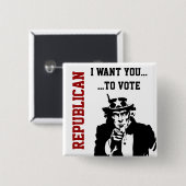 投票共和党員ボタン 缶バッジ (正面&裏面)