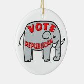 投票共和党員(象) セラミックオーナメント (右)