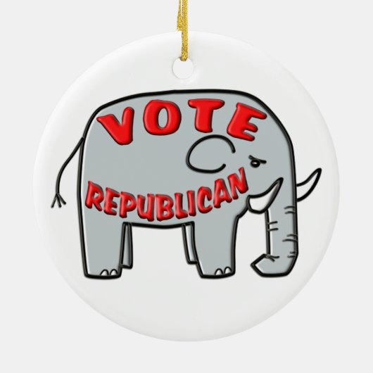 投票共和党員(象) セラミックオーナメント (裏面)
