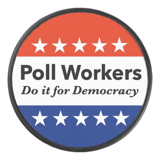 投票労働者は民主主義のためにそれをする アイスホッケーパック (正面)