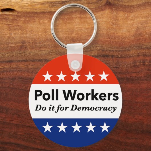 投票労働者は民主主義のためにそれをする キーホルダー (正面)
