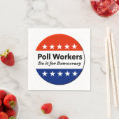 投票労働者は民主主義のためにそれをする スタンダードカクテルナプキン (インサイチュ)