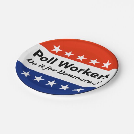 投票労働者は民主主義のためにそれをする ペーパープレート (アングル)