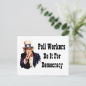 投票労働者は民主主義のためにそれをする ポストカード (スタンド正面)