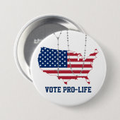 投票妊娠中絶反対米国の旗の神聖な数珠のカトリック教徒 缶バッジ (正面&裏面)