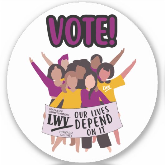 投票子供へ!4インチビニールシール シール (正面)