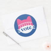 投票子猫青 ラウンドシール (封筒)