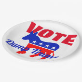 投票愛国的なロバ、スター、トランプ ペーパープレート (アングル)