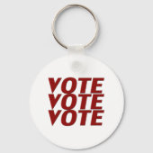 投票投票モダンタイポグラフィ赤と白 キーホルダー (正面)