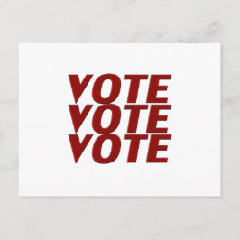 投票投票レッドモダンタイポグラフィミニマル ポストカード