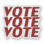 投票投票レッドモダンタイポグラフィ シール (正面)