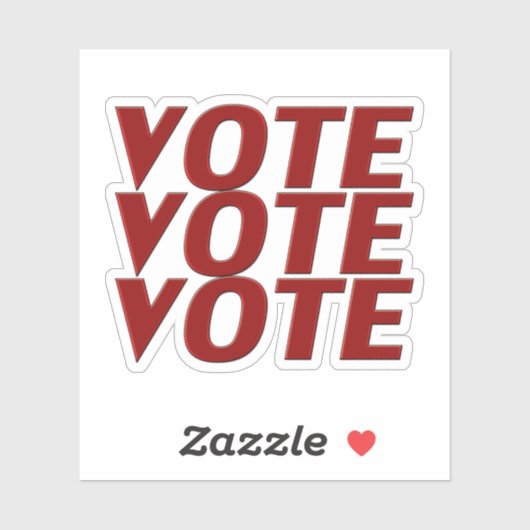 投票投票レッドモダンタイポグラフィ シール (シート)