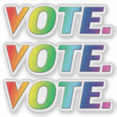 "投票投票"プライドlgbtの色 –  シール (正面)