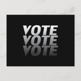 "投票投票"白黒グレー ポストカード