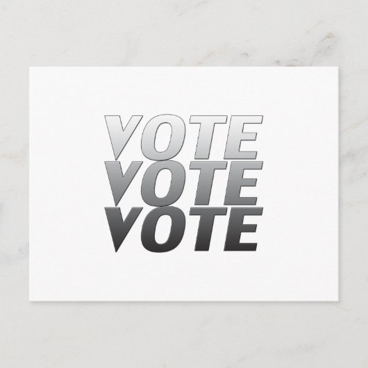 "投票投票"白黒グレー ポストカード (正面)
