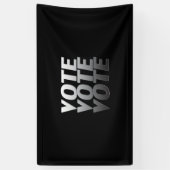 "投票投票"白黒グレー 横断幕 (縦)