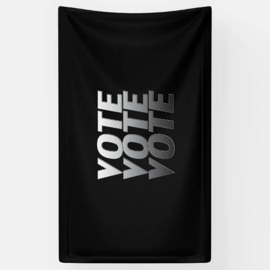 "投票投票"白黒グレー 横断幕 (縦)