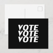"投票投票"白黒 ポストカード (正面/裏面)