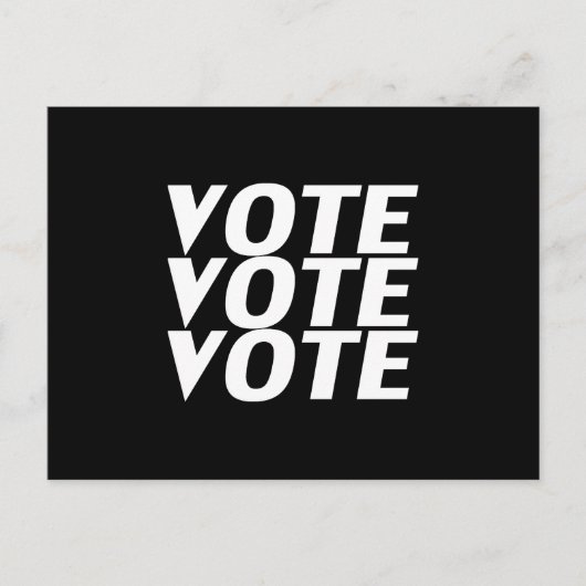 "投票投票"白黒 ポストカード (正面)