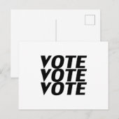 "投票投票"白黒 ポストカード (正面/裏面)