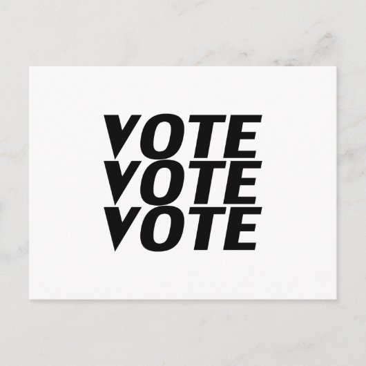 "投票投票"白黒 ポストカード (正面)