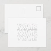 "投票投票"白黒 ポストカード (正面/裏面)