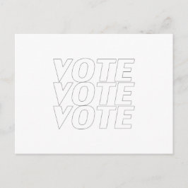 "投票投票"白黒 ポストカード